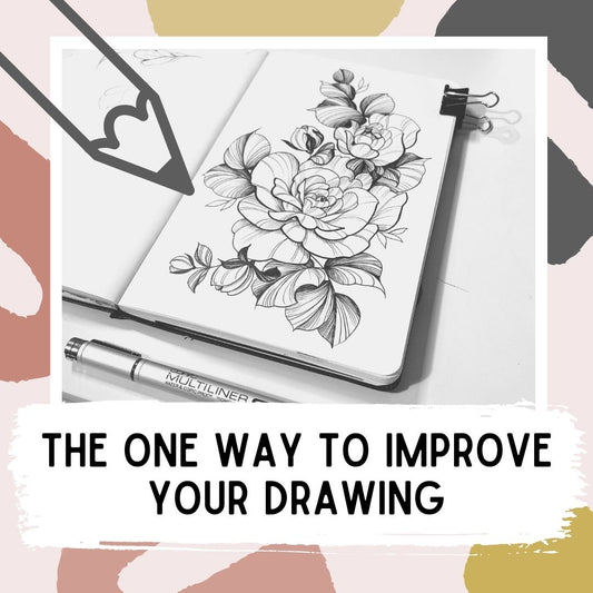 Drawing skills blog cover designed by female floral tattoo artist Lu Loram Martin, Toronto, Canada