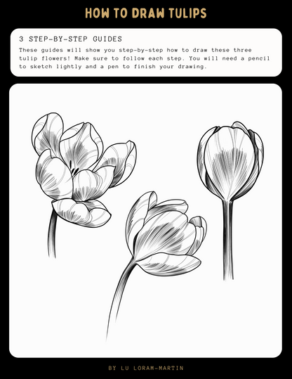 How to draw tulips - workbook
